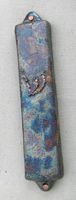 Mezuzah with Raku-like Patina - fine silver over porcelain